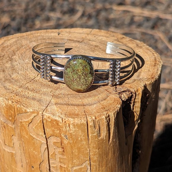 Navajo Bracelet Cuff Jewelry Sterling Silver Turquoise Native American Size 6.75 - Picture 1 of 12
